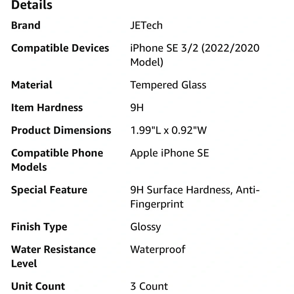 JETech Screen Protector Pack of 3 NIB